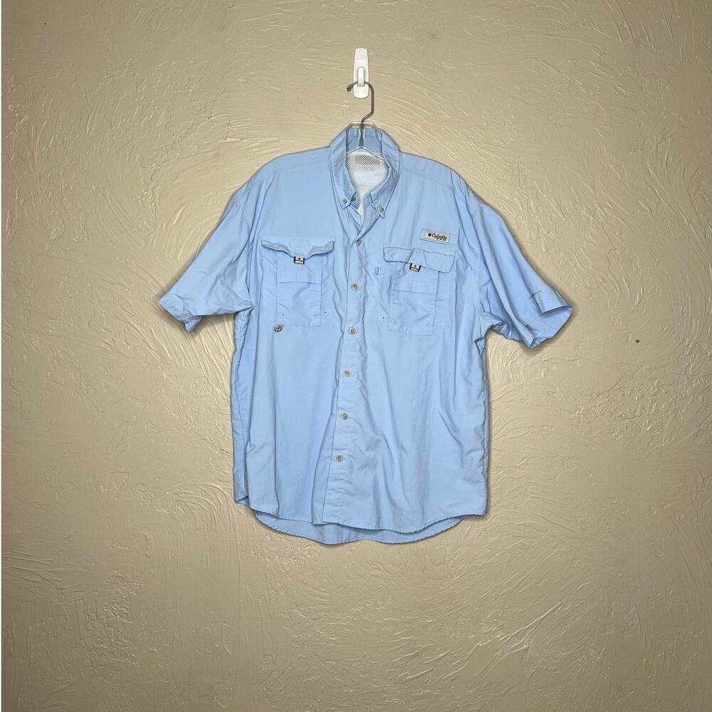Columbia PFG Men's Blue Short Sleeve Vented Fishing Shirt XL